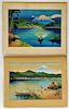 2 Japanese Landscape Woodblock Prints