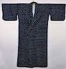 Japanese Deep Blue Komon Kimono