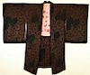 Japanese 3 Crested Black Tendril and Flower Haori