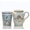 2 PORCELAIN CUPS, GOLD AND DIAMOND JUBILEE OF VICTORIA