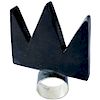 Heidi Abrahamson Oxidized Sterling Silver Basquiat Crown Ring