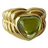 18 Karat Gold Peridot Italian Heart Ring