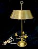 BRONZE BOUILOTTE LAMP WITH TOLE SHADE 