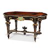 19th Century New York Ebonized and Marquetry Parlor Table 