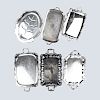 Six (6) Large Silverplate Serving Trays