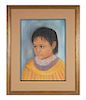 MIM GREEN, Seminole Indian Portrait, Pastel
