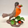 BOEHM PORCELAIN ROBIN WITH STRAWBERRIES