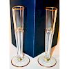 FABERGE CRYSTAL FLUTES, PAIR