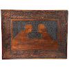 HAND CARVED WOODEN MURAL OF A COUPLE