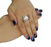 Platinum Pearl Emerald Cut Diamond Ring