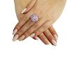18K Y Gold 6.25 Carats TCW Diamond Pink Sapphire Ring