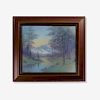 Lenore Asbury for Rookwood, large Vellum plaque (Wooded Lakeside and Mountains)