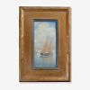 Edward Diers for Rookwood, Vellum plaque (Sailboats)