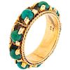 ETERNITY TURQUOISE RING. 14K YELLOW GOLD