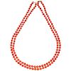 CORAL NECKLACE WITH 18K YELLOW GOLD CLASP