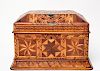 Antique Parquetry Inlaid Hinged Lid Box