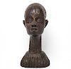 Signed African Carved Wood Sculpture of a Woman