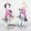 Pair of Bow Porcelain Figures of Young Musicians