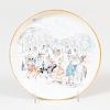 Small Limoges Porcelain Transfer Printed Suacer Depicting a Parisian Scene