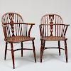 Two Low Back Windsor Armchairs