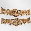 Pair of Large Baroque Style Giltwood Pelmets