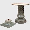 Italian Carved Green Serpentine Marble Pedestal Table