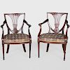 Pair of George III Mahogany Armchairs, Attributed to Gillows