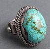 Southwest Native American Silver & Turquoise Ring