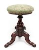 Antique Victorian Manner Carved Wood Music Stool