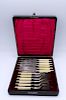 12 PC. ENGLISH BONE HANDLE FISH SET IN FITTED CASE