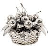 Buccellati, an Italian Sterling Silver Cherry Fruit Basket Bowl and Cover