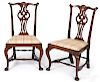 Pair of Queen Anne mahogany owl back dining chair