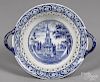 Historical blue Staffordshire reticulated basket