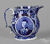 Large Historical blue Staffordshire pitcher