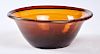 Free blown amber glass bowl