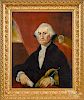 Primitive oil on canvas of George Washington