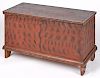 Diminutive New England painted pine blanket chest