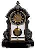 French bronze mounted marble mantel clock