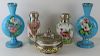 SILVER. Silver Mounted Porcelain Grouping with (2)
