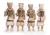 Four Han Dynasty Painted Pottery Warriors