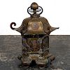Large Japanese  Bronze Mounted Pagoda Lantern