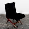 Ico Parisi Mohair Upholstered 1960s Slipper Chair