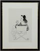 A. Hirschfeld, Gene Tierney as "Laura" Ink Drawing