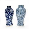 Two,19th C. Chinese Blue & White Garniture Vases