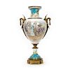 Lg. Sevres Style Porcelain Urn With Bronze Mounts