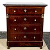 L. 19th C. French Empire Style Marble Top Chest