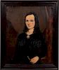19th C. American School Portrait of a Lady, Oil