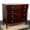 19th Century American Mahogany Bow Front Chest
