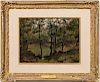 Williard Leroy Metcalf "Landscape With Trees" Oil