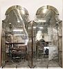 Two L. 20th C. Queen Anne Style Distressed Mirrors